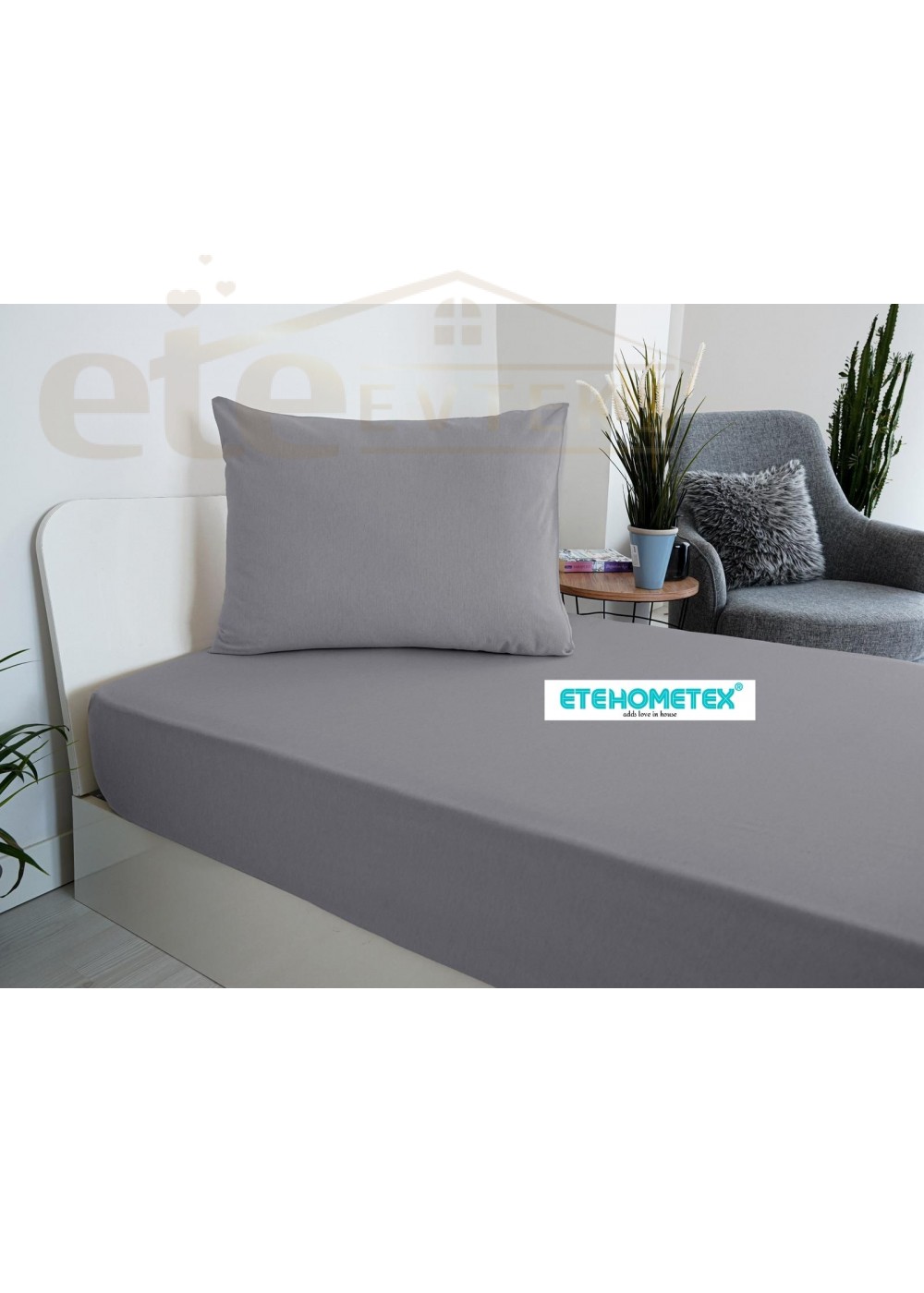 ETE HOMETEX Tek Kişilik Pamuklu Fitted Lastikli Çarşaf Takımı 100x200 cm +30 cm Derinlik Antrasit 8696474231762 ETE HOMETEX Tek Kişilik Pamuklu Fitted Lastikli Çarşaf Takımı 100x200 cm +30 cm Derinlik Antrasit 8696474231762